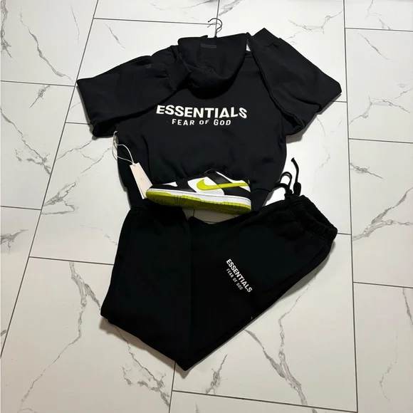 Essentials Black Hoodie and Joggers Set - Picture 4 of 4